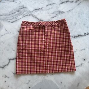 Gap Red & Beige Plaid Mini Skirt | Size 6